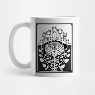 Black floral Mug